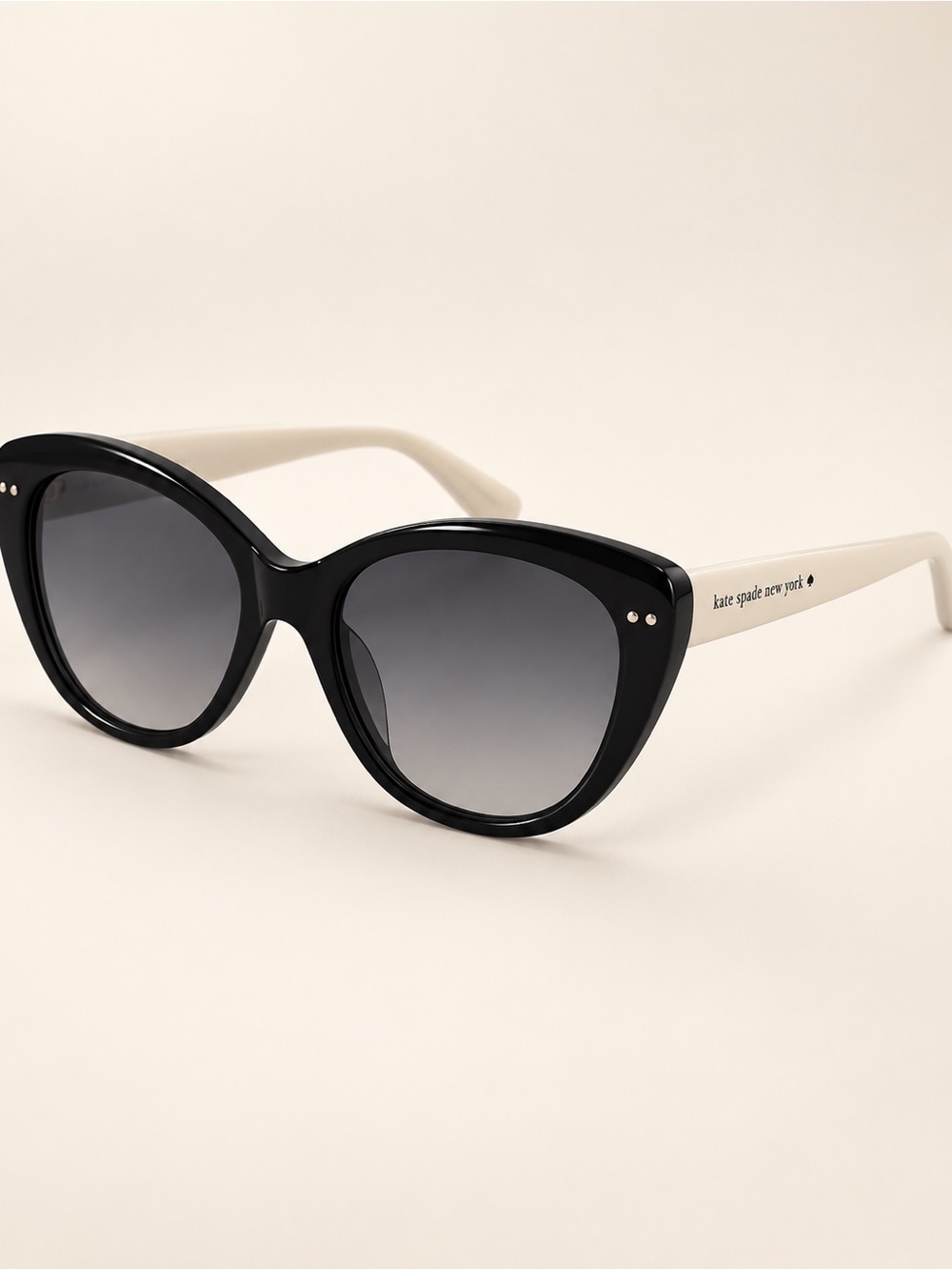 kate spade Black Front White Temple Cat-Eye Sunglasses